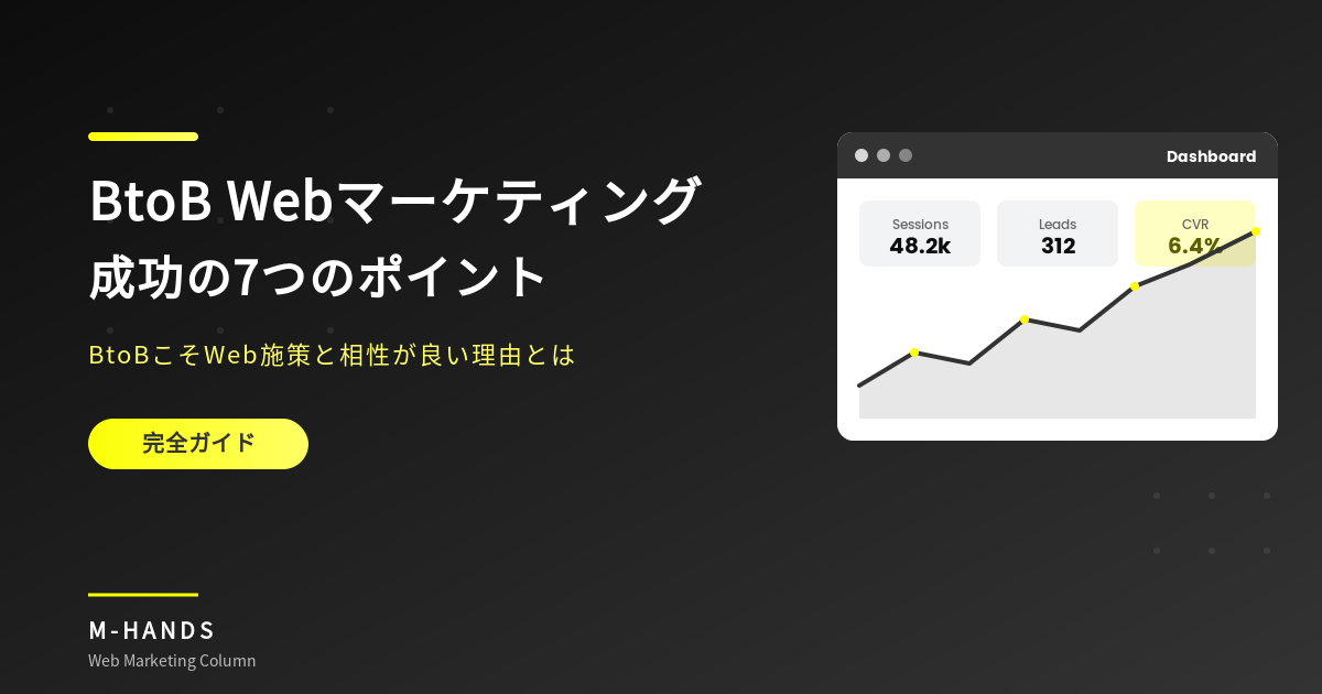 BtoBこそWeb施策と相性が良い理由と7つの成功ポイントを解説するコラムのアイキャッチ画像