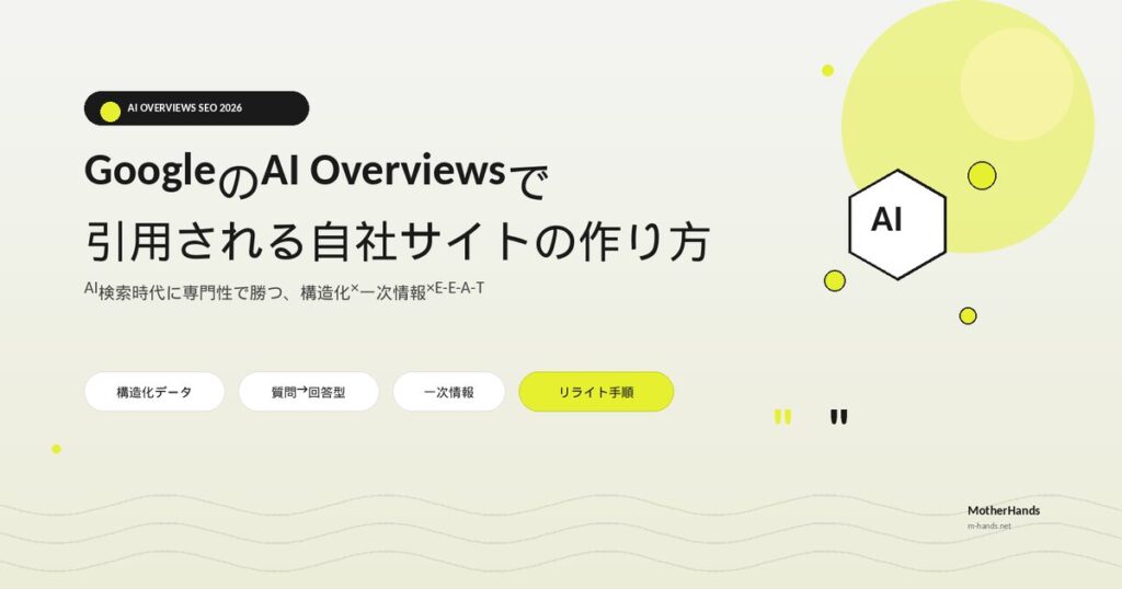 GoogleのAI Overviewsで引用される自社サイトの作り方